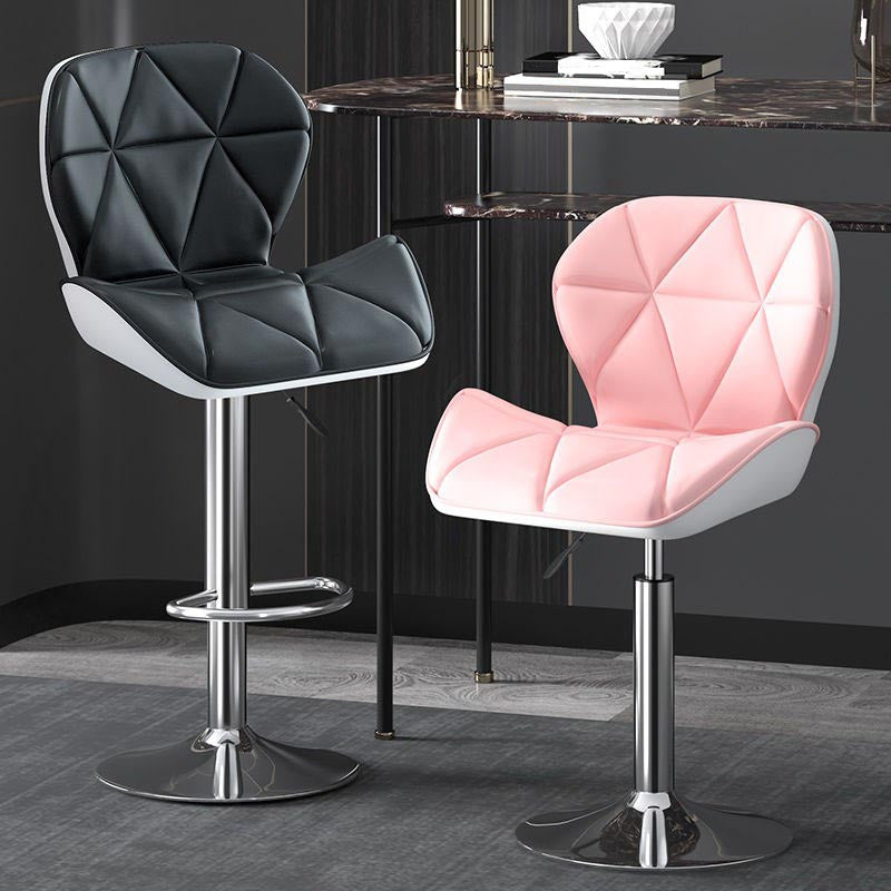 Modern Adjustable Height Swivel Stool Matte Finish Upholstered Bar Stools