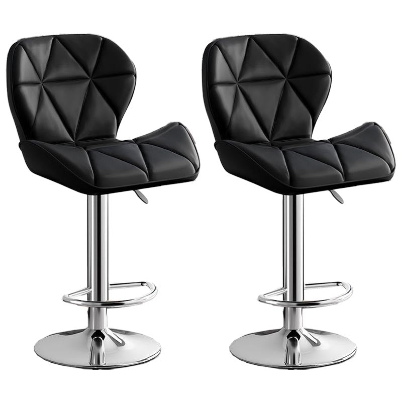 Modern Adjustable Height Swivel Stool Matte Finish Upholstered Bar Stools