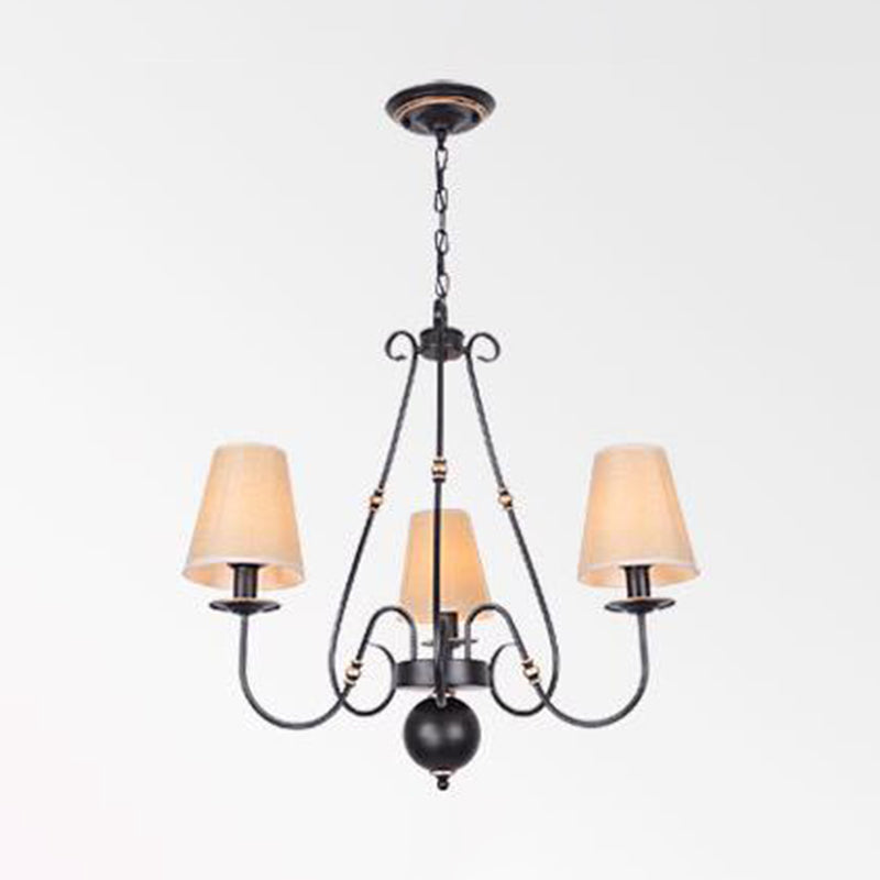 Braccio vorticoso soggiorno soffitto lampadario in tessuto classico 3/4/6 luci appiccicogene