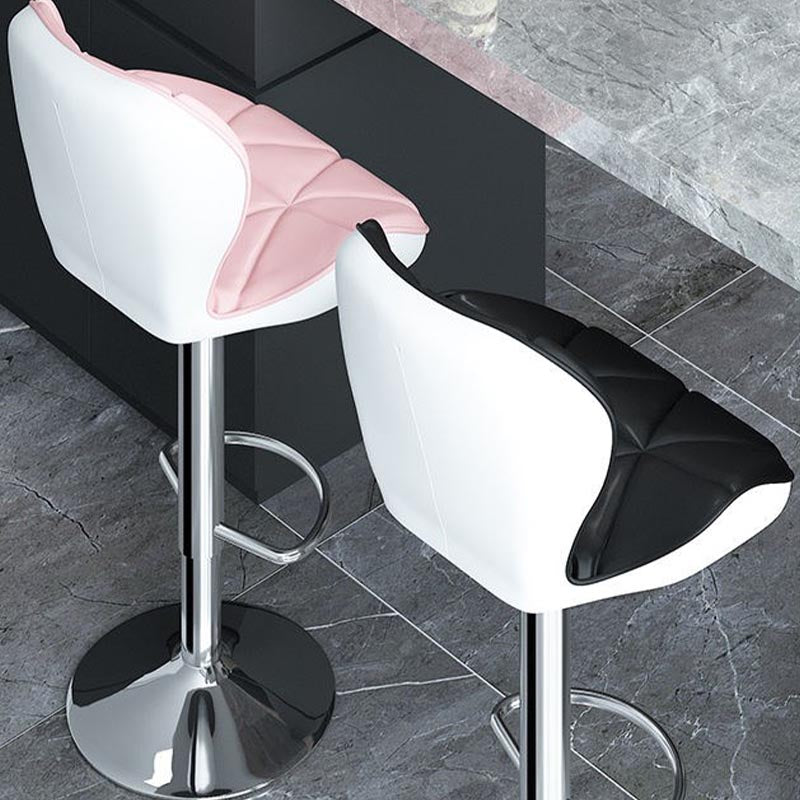 Modern Adjustable Height Swivel Stool Matte Finish Upholstered Bar Stools