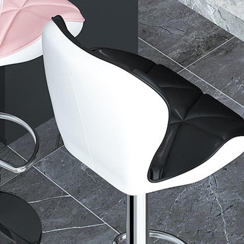 Modern Adjustable Height Swivel Stool Matte Finish Upholstered Bar Stools