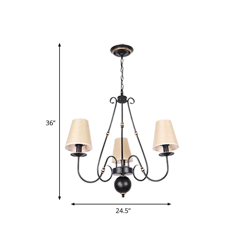 Braccio vorticoso soggiorno soffitto lampadario in tessuto classico 3/4/6 luci appiccicogene
