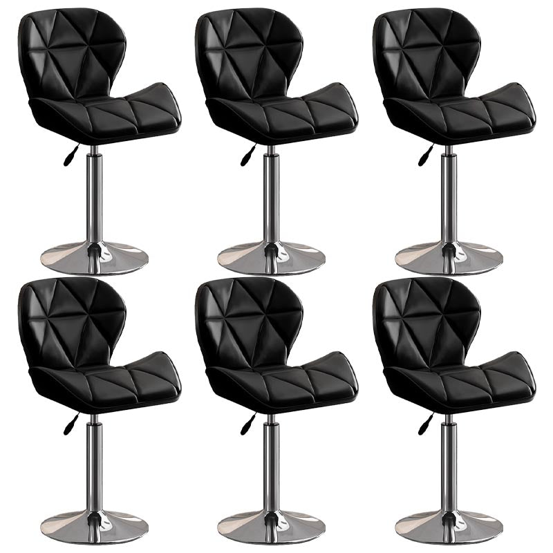 Modern Adjustable Height Swivel Stool Matte Finish Upholstered Bar Stools