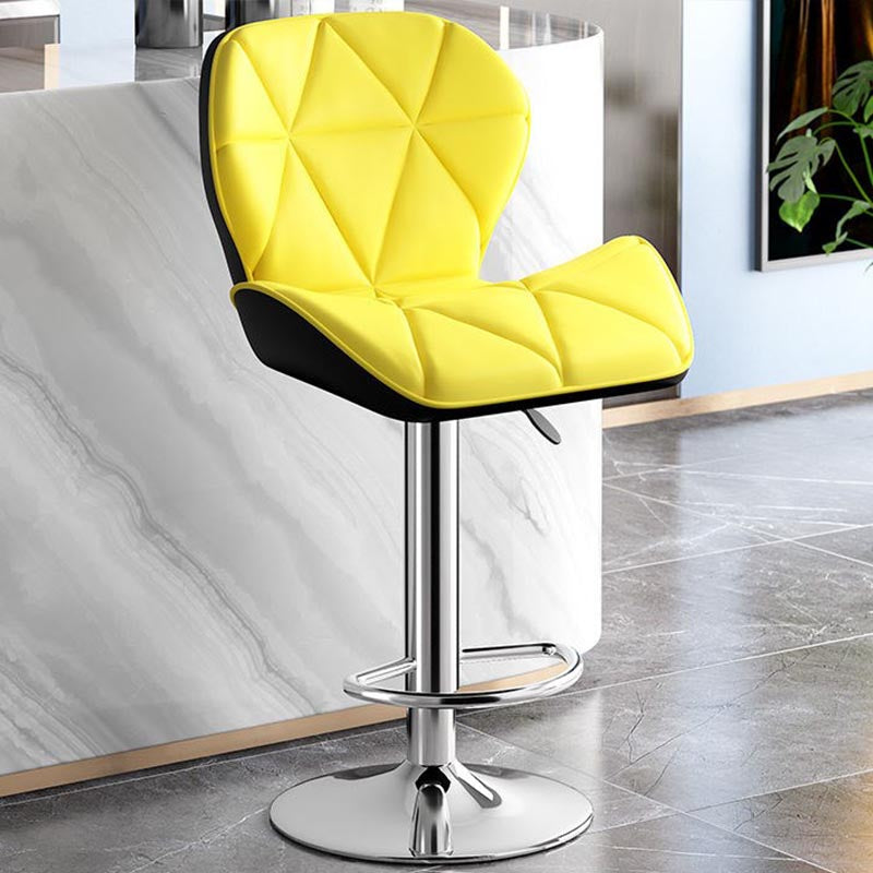 Modern Adjustable Height Swivel Stool Matte Finish Upholstered Bar Stools