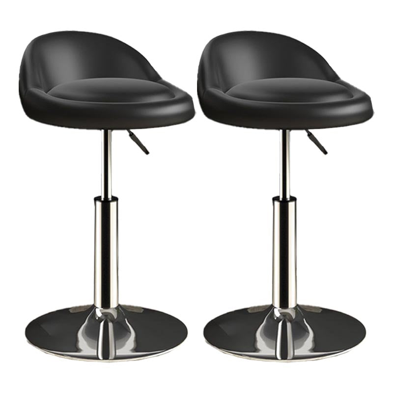 Modern Adjustable Height Swivel Stool Matte Finish Upholstered Bar Stools