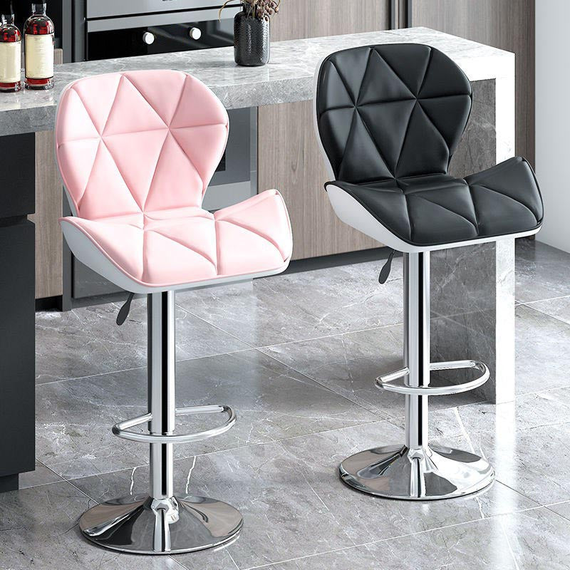 Modern Adjustable Height Swivel Stool Matte Finish Upholstered Bar Stools