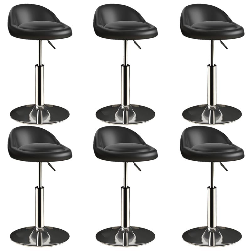 Modern Adjustable Height Swivel Stool Matte Finish Upholstered Bar Stools