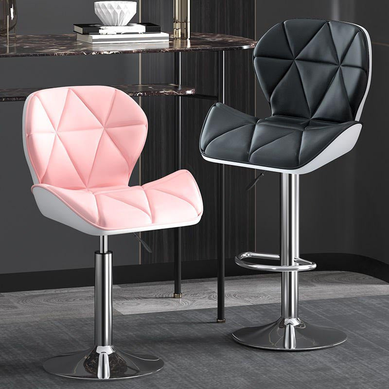 Modern Adjustable Height Swivel Stool Matte Finish Upholstered Bar Stools