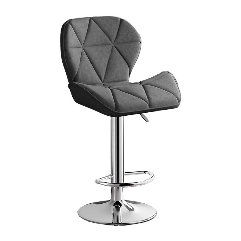 Modern Adjustable Height Swivel Stool Matte Finish Upholstered Bar Stools
