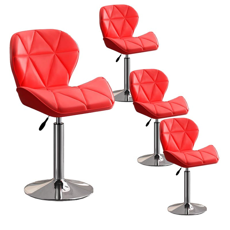 Modern Adjustable Height Swivel Stool Matte Finish Upholstered Bar Stools