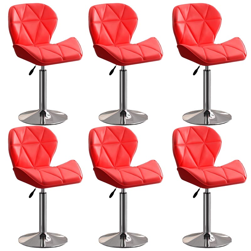 Modern Adjustable Height Swivel Stool Matte Finish Upholstered Bar Stools