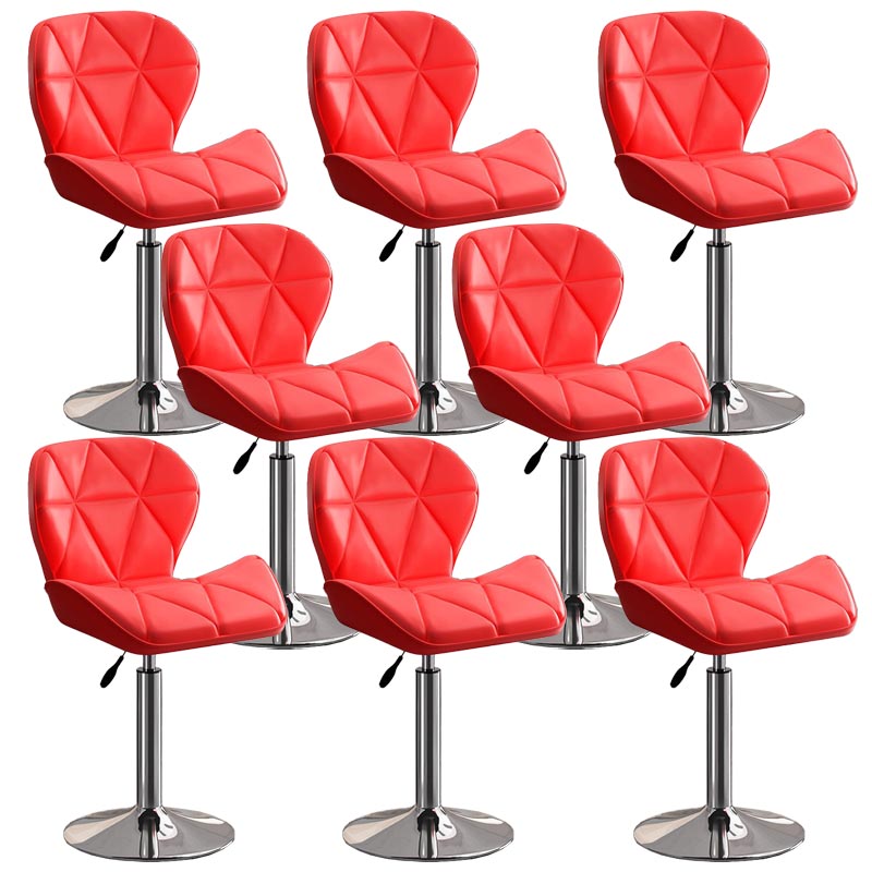 Modern Adjustable Height Swivel Stool Matte Finish Upholstered Bar Stools