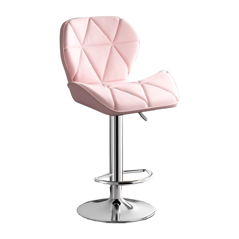 Modern Adjustable Height Swivel Stool Matte Finish Upholstered Bar Stools