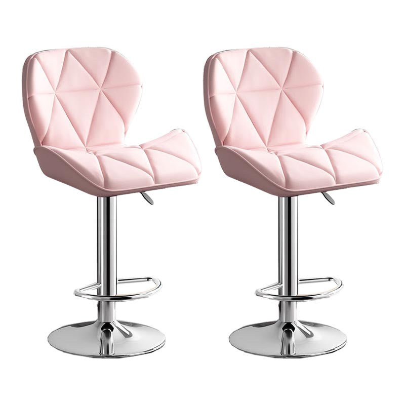 Modern Adjustable Height Swivel Stool Matte Finish Upholstered Bar Stools