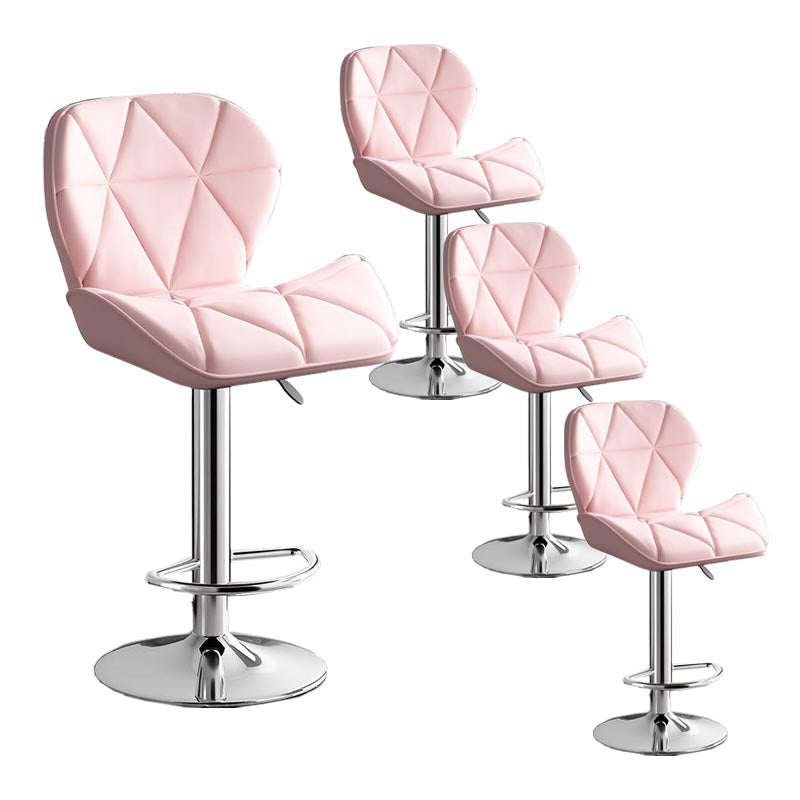 Modern Adjustable Height Swivel Stool Matte Finish Upholstered Bar Stools