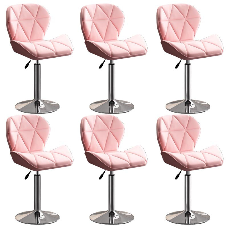 Modern Adjustable Height Swivel Stool Matte Finish Upholstered Bar Stools