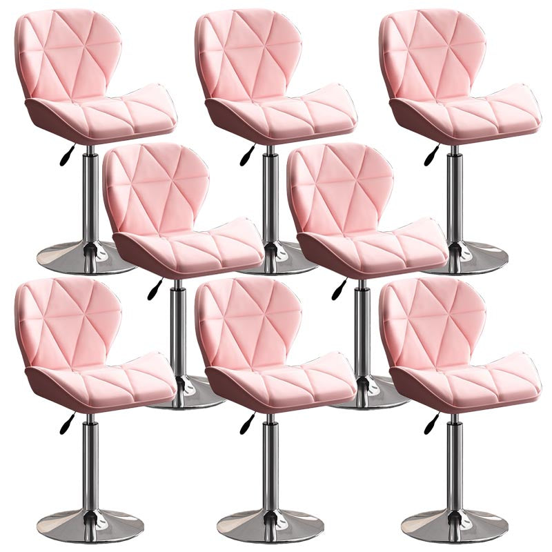 Modern Adjustable Height Swivel Stool Matte Finish Upholstered Bar Stools