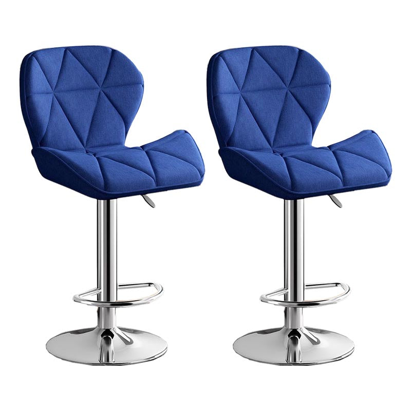 Modern Adjustable Height Swivel Stool Matte Finish Upholstered Bar Stools