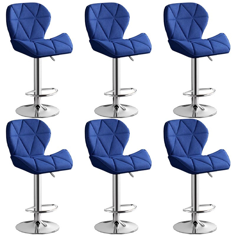 Modern Adjustable Height Swivel Stool Matte Finish Upholstered Bar Stools