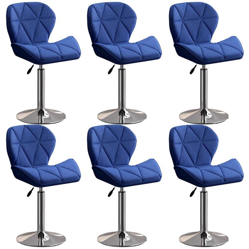 Modern Adjustable Height Swivel Stool Matte Finish Upholstered Bar Stools