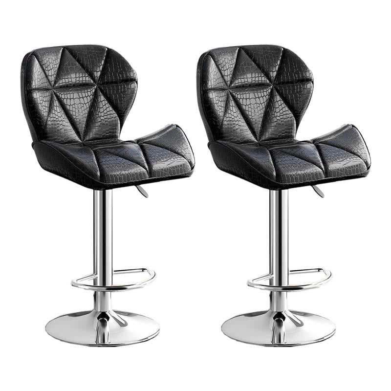 Modern Adjustable Height Swivel Stool Matte Finish Upholstered Bar Stools