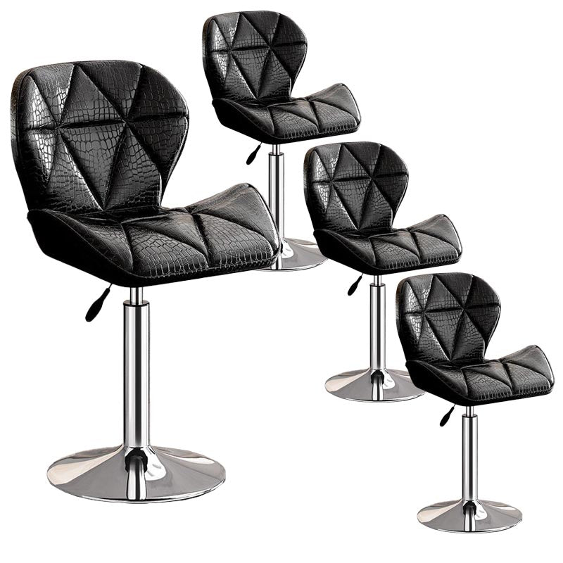 Modern Adjustable Height Swivel Stool Matte Finish Upholstered Bar Stools