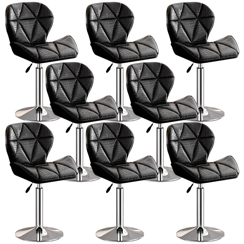 Modern Adjustable Height Swivel Stool Matte Finish Upholstered Bar Stools