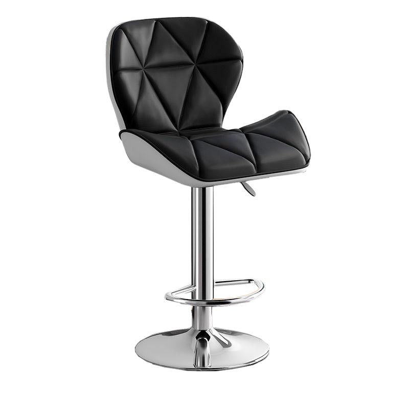 Modern Adjustable Height Swivel Stool Matte Finish Upholstered Bar Stools