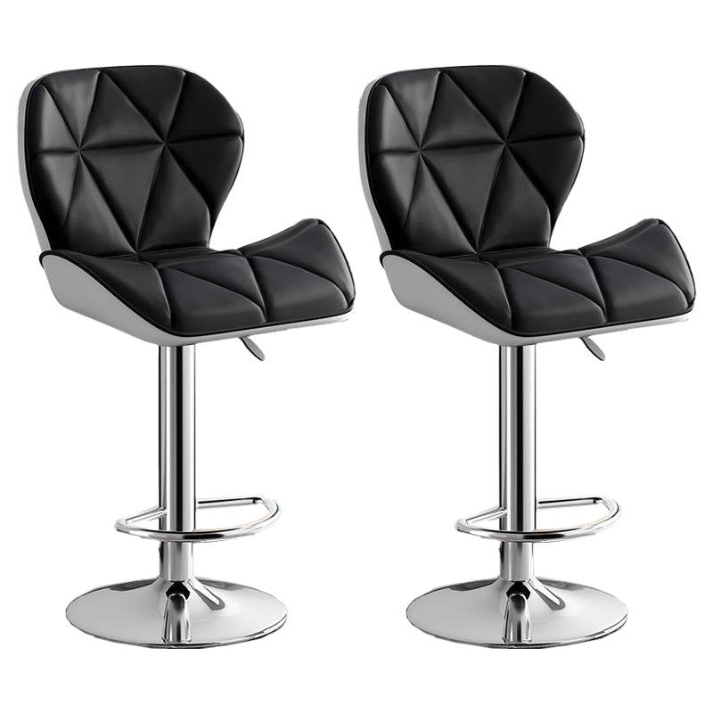 Modern Adjustable Height Swivel Stool Matte Finish Upholstered Bar Stools