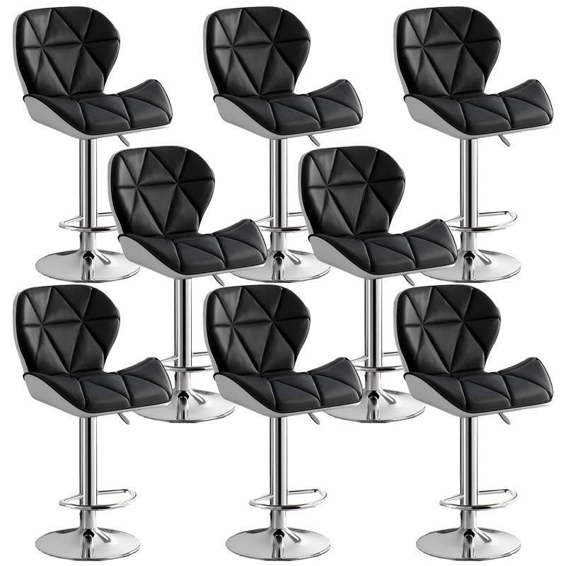 Modern Adjustable Height Swivel Stool Matte Finish Upholstered Bar Stools