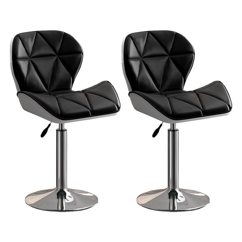 Modern Adjustable Height Swivel Stool Matte Finish Upholstered Bar Stools