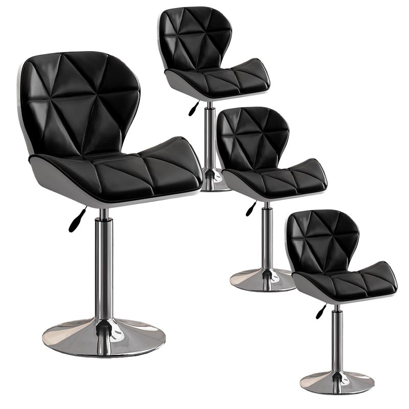 Modern Adjustable Height Swivel Stool Matte Finish Upholstered Bar Stools