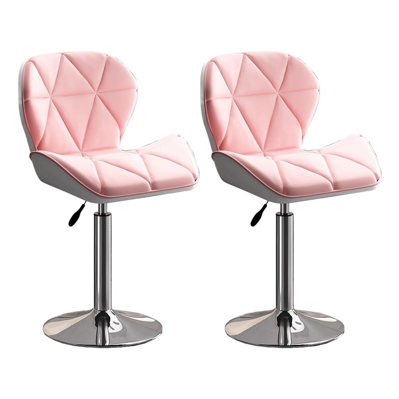 Modern Adjustable Height Swivel Stool Matte Finish Upholstered Bar Stools