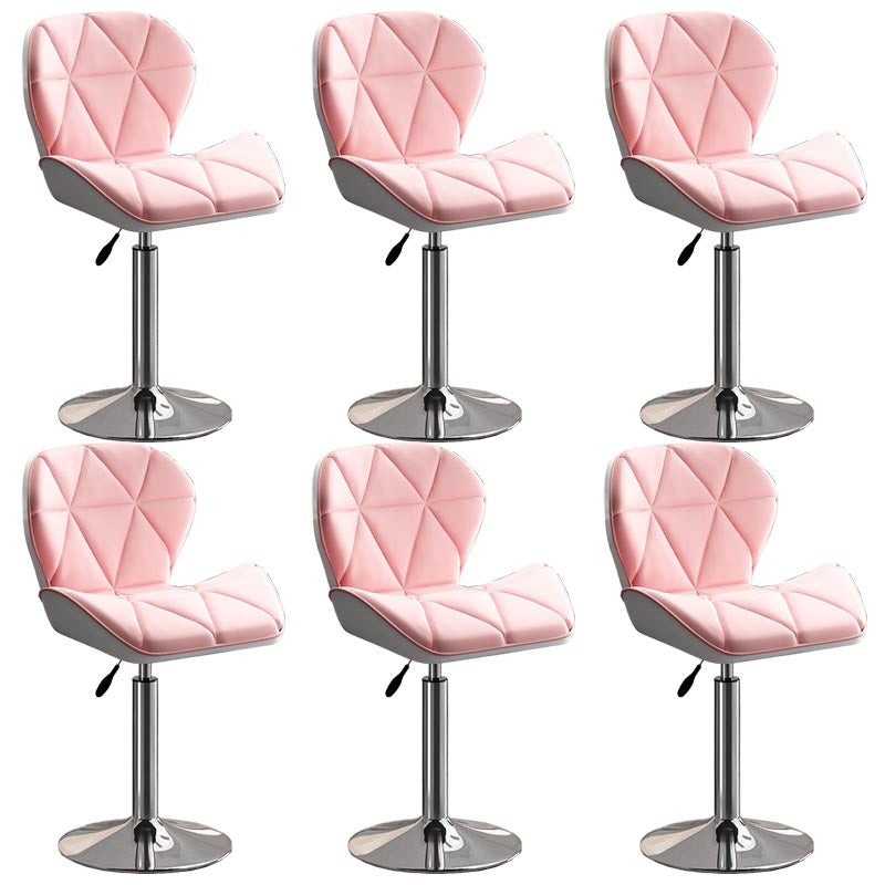 Modern Adjustable Height Swivel Stool Matte Finish Upholstered Bar Stools