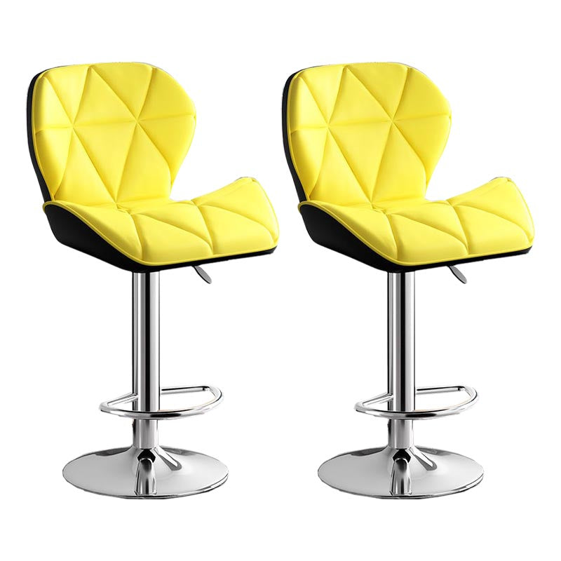 Modern Adjustable Height Swivel Stool Matte Finish Upholstered Bar Stools