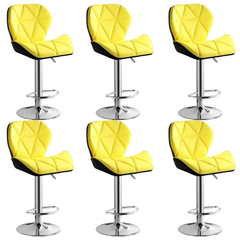 Modern Adjustable Height Swivel Stool Matte Finish Upholstered Bar Stools