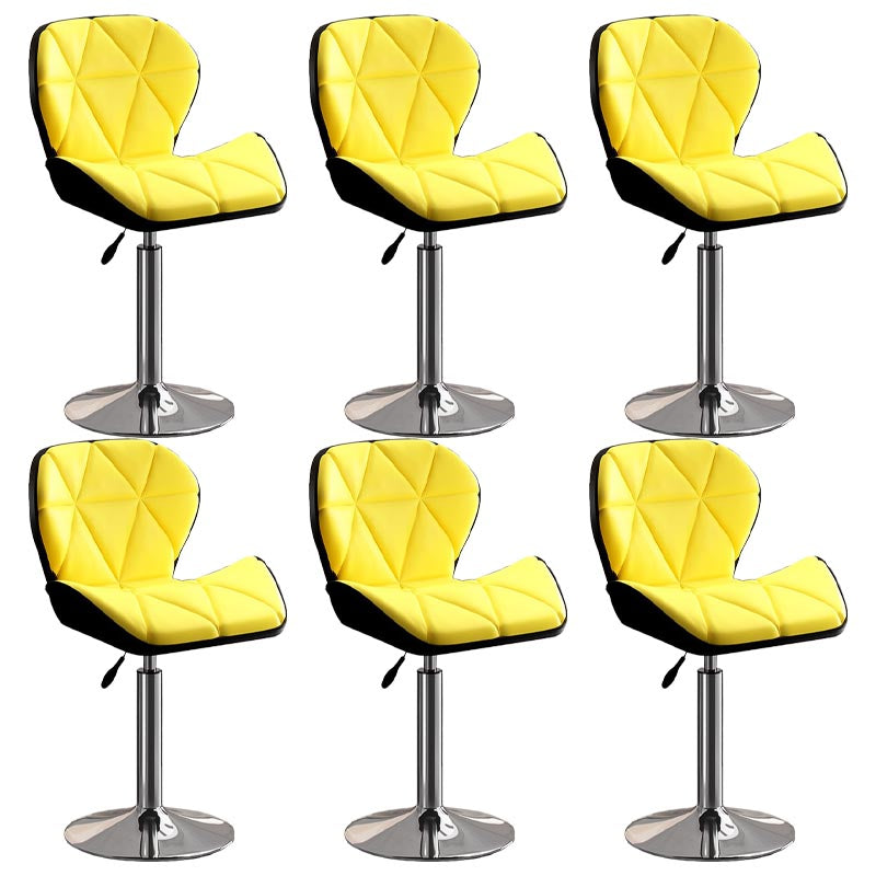 Modern Adjustable Height Swivel Stool Matte Finish Upholstered Bar Stools
