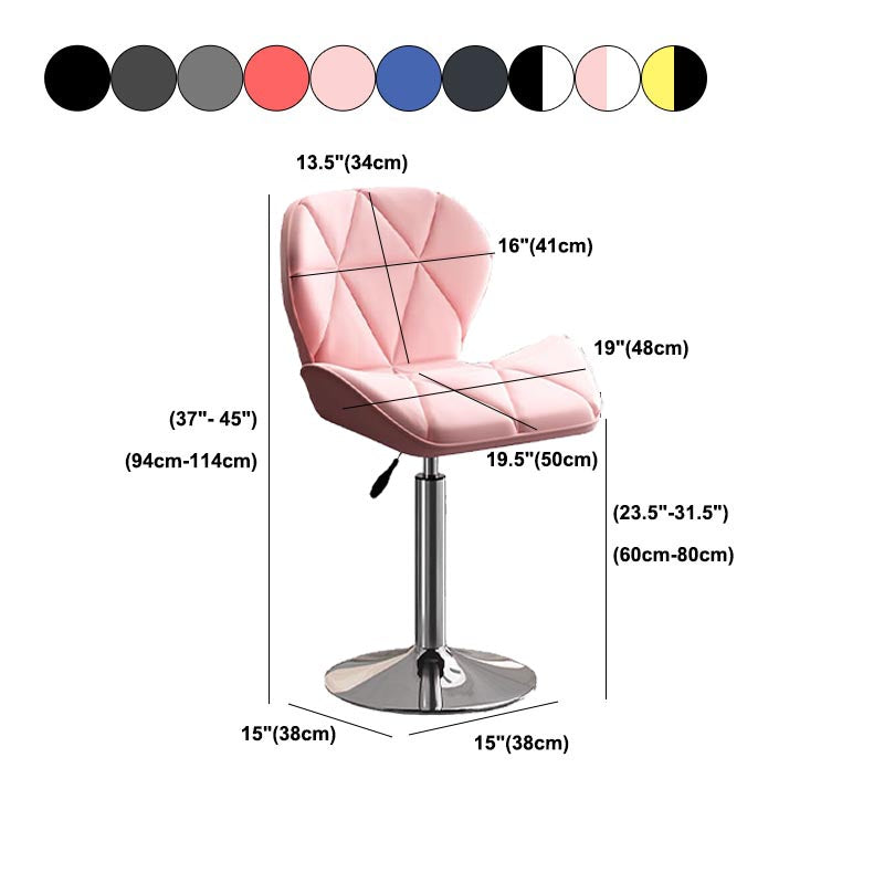 Modern Adjustable Height Swivel Stool Matte Finish Upholstered Bar Stools