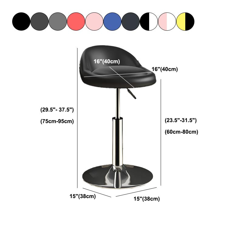 Modern Adjustable Height Swivel Stool Matte Finish Upholstered Bar Stools