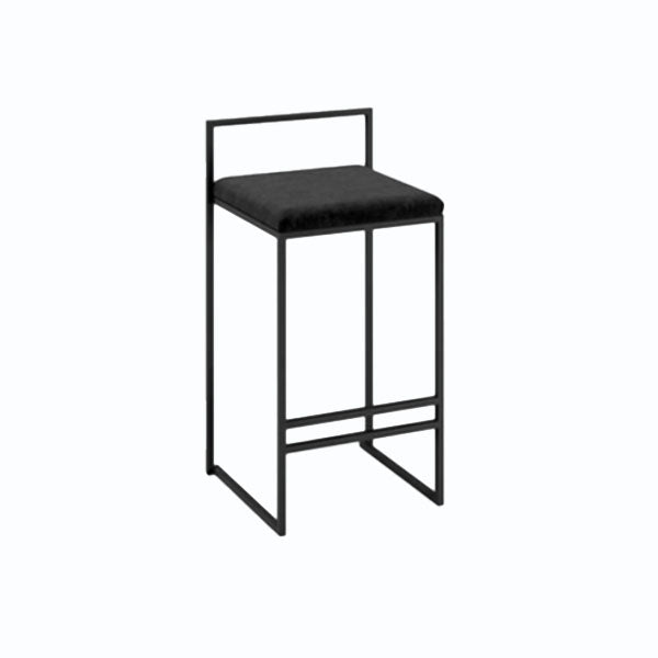 Metal Low Back Bar Stool Modern Indoor Counter Stool with Upholstered
