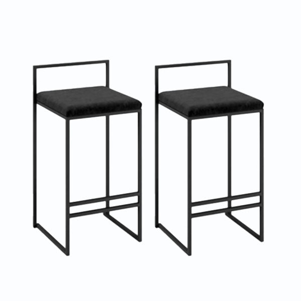 Metal Low Back Bar Stool Modern Indoor Counter Stool with Upholstered