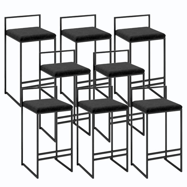 Metal Low Back Bar Stool Modern Indoor Counter Stool with Upholstered
