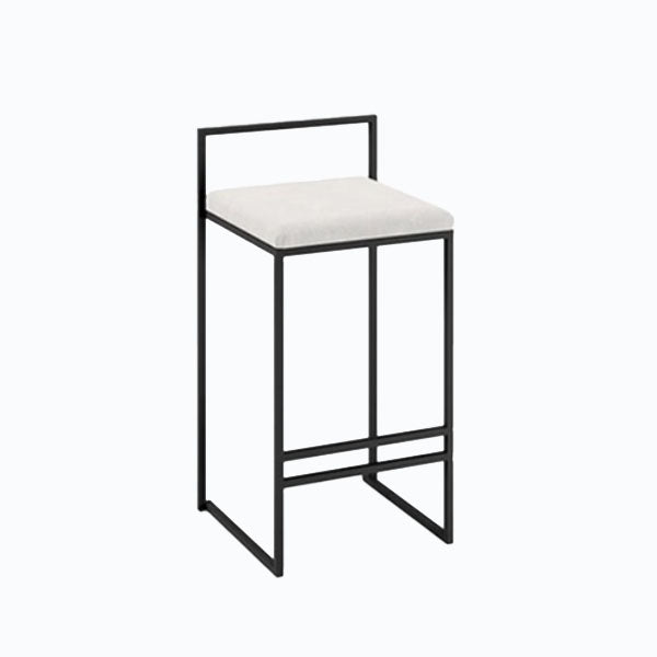 Metal Low Back Bar Stool Modern Indoor Counter Stool with Upholstered