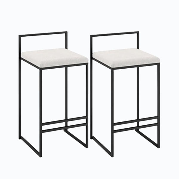 Metal Low Back Bar Stool Modern Indoor Counter Stool with Upholstered