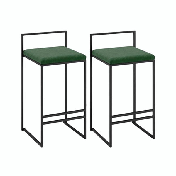 Metal Low Back Bar Stool Modern Indoor Counter Stool with Upholstered