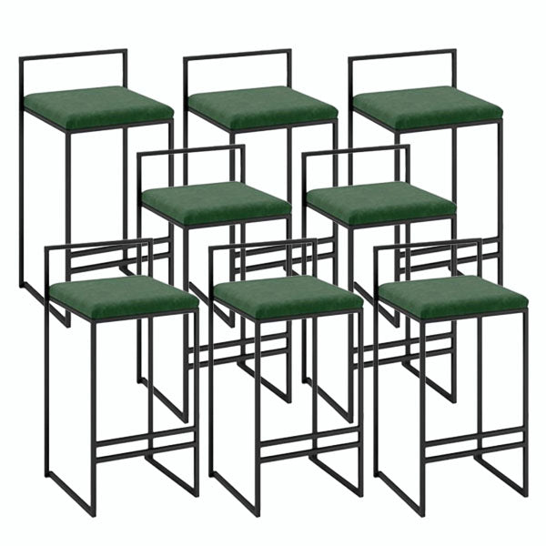 Metal Low Back Bar Stool Modern Indoor Counter Stool with Upholstered