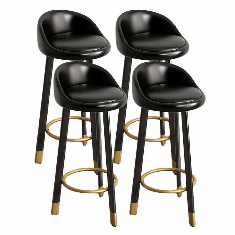 Modern Home Low Back Barstool Matte Finish Upholstered Stools