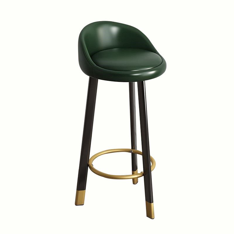 Modern Home Low Back Barstool Matte Finish Upholstered Stools