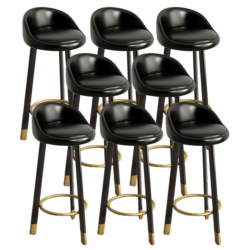 Modern Home Low Back Barstool Matte Finish Upholstered Stools