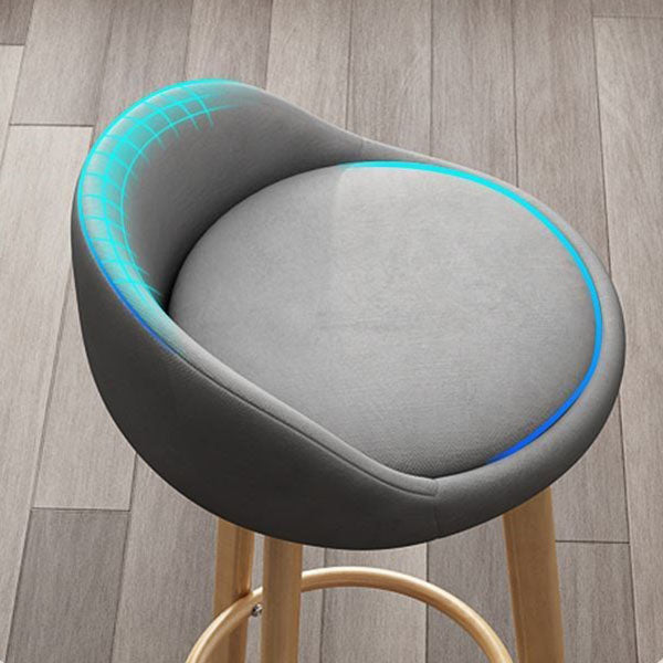 Modern Home Low Back Barstool Matte Finish Upholstered Stools